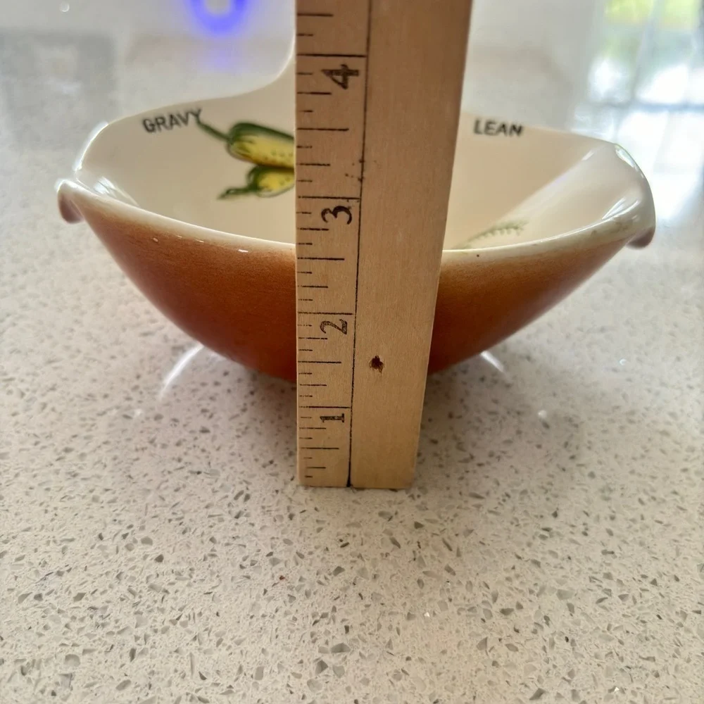 Vintage Gravy Boat Ceramic No-Drip Gravy Separator Server Vegetable Design Japan